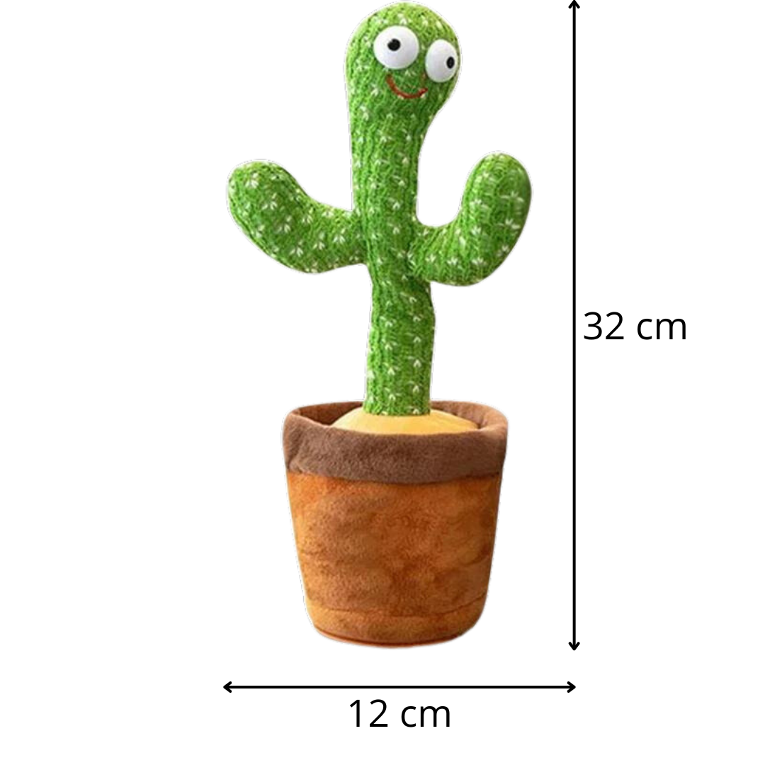 Dancing Cactus toy with colorful lights, singing and dancing functions, and voice recording for toddlers.