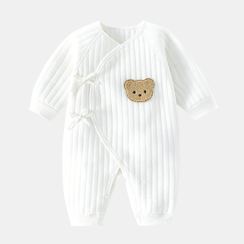 Adorable Baby Jumpsuit with teddy bear design – Cozy and warm for chilly days