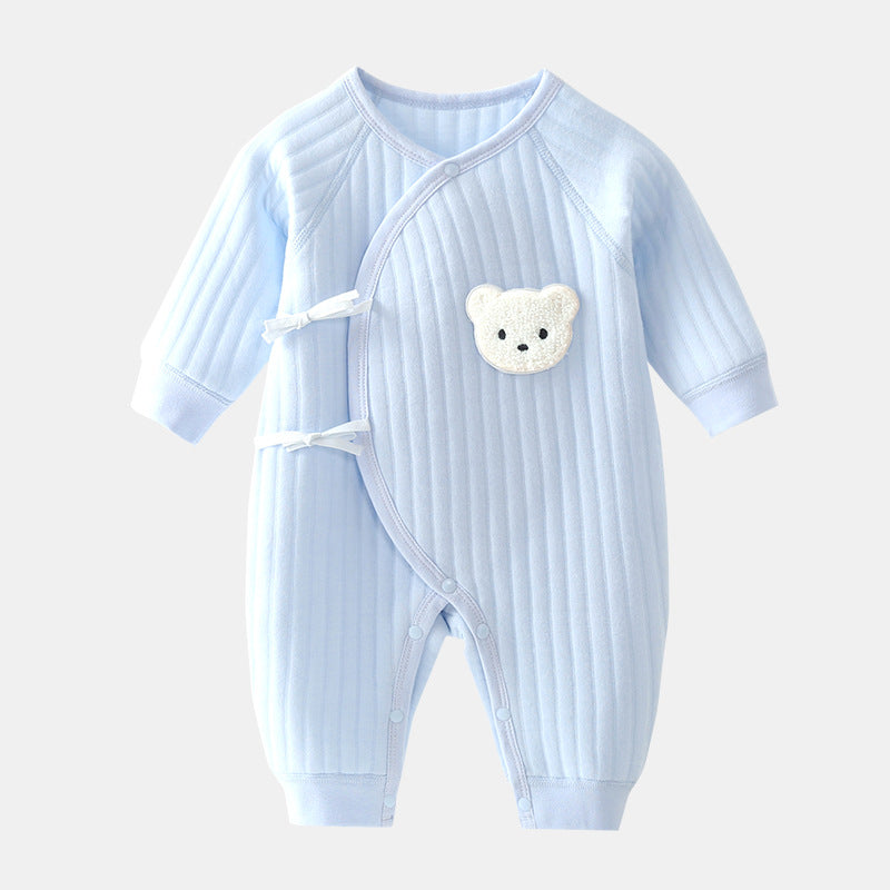 Adorable Baby Jumpsuit with teddy bear design – Cozy and warm for chilly days