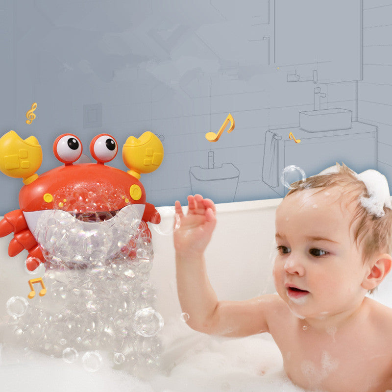 Bubbly Crab Bath Toy - Colorful Crab Creates Endless Bubbles with Safe Materials and Fun Tunes for Kids' Bath Time