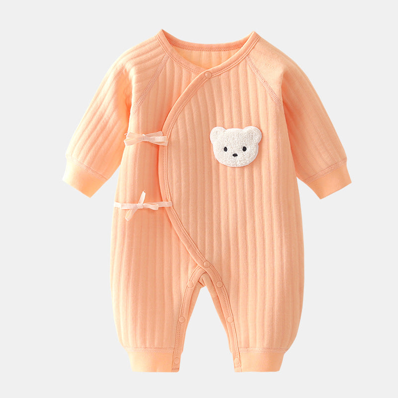 Adorable Baby Jumpsuit with teddy bear design – Cozy and warm for chilly days