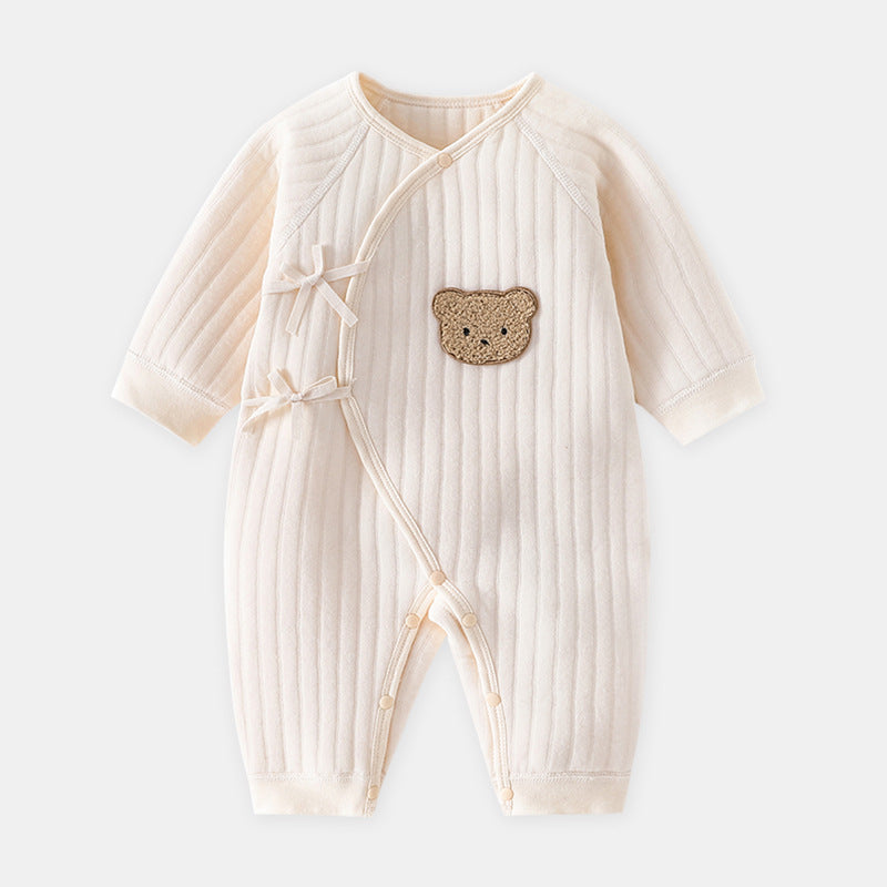 Adorable Baby Jumpsuit with teddy bear design – Cozy and warm for chilly days