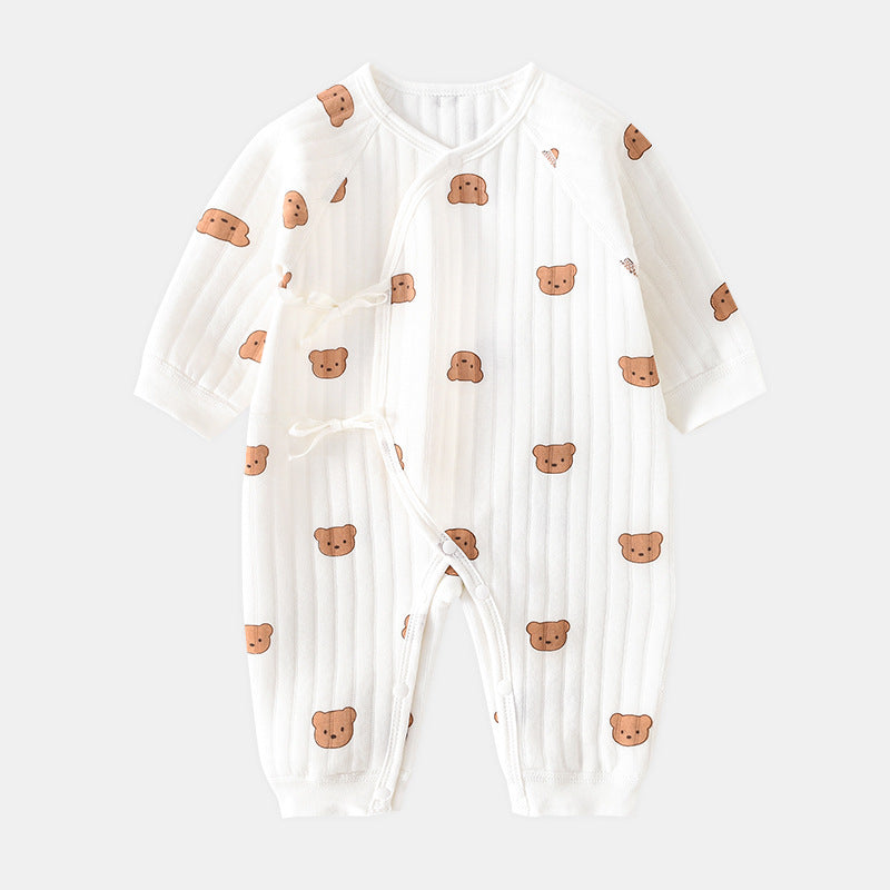 Adorable Baby Jumpsuit with teddy bear design – Cozy and warm for chilly days