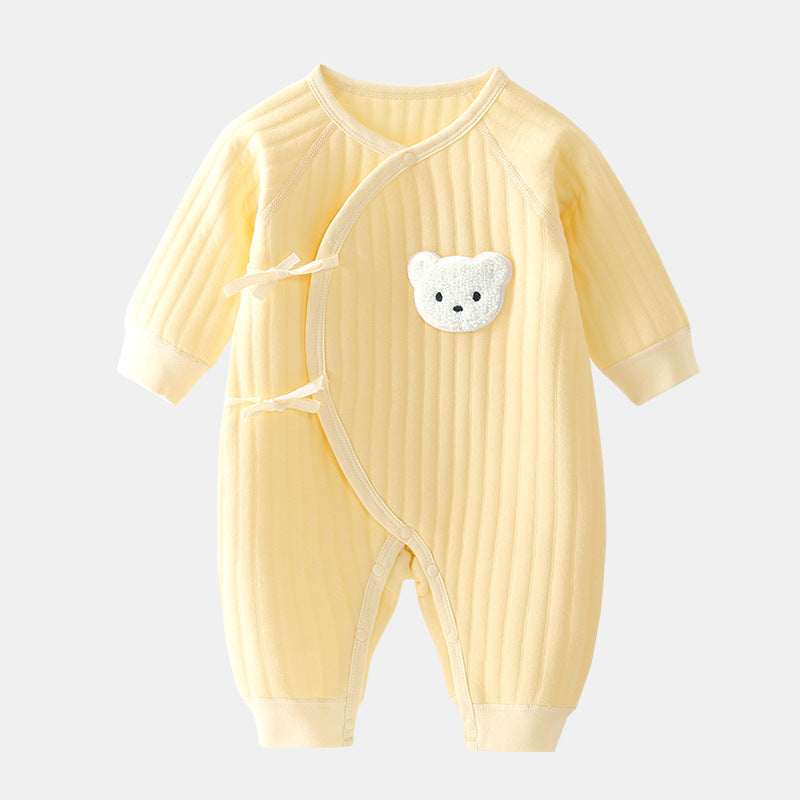 Adorable Baby Jumpsuit with teddy bear design – Cozy and warm for chilly days