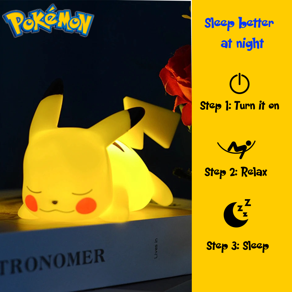 PokémonGlow night light with soft LED glow, perfect for kids' rooms.