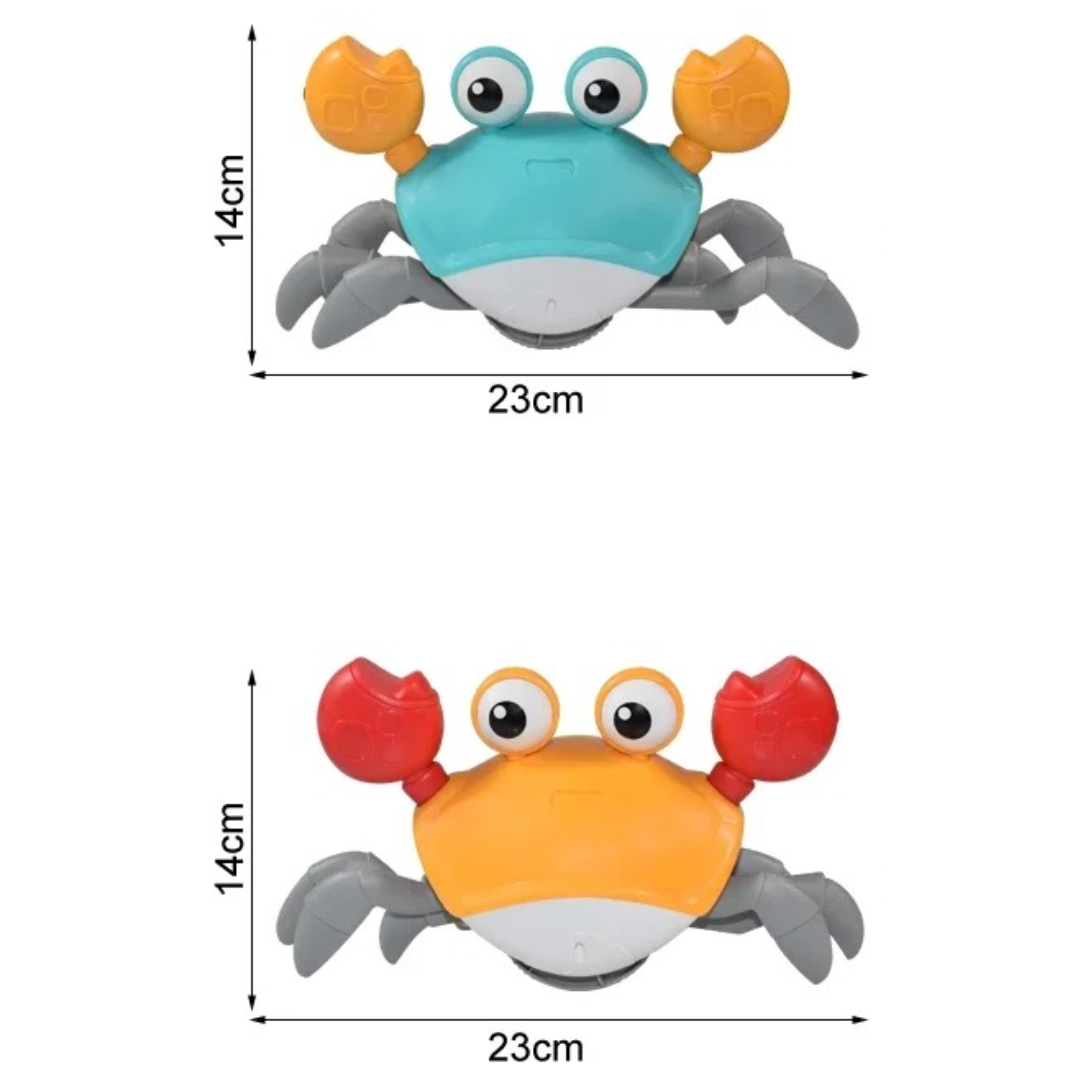 Jolly Crab: A vibrant, waterproof crab toy with obstacle-avoidance technology, interactive lights, and sounds, perfect for bath time and play.