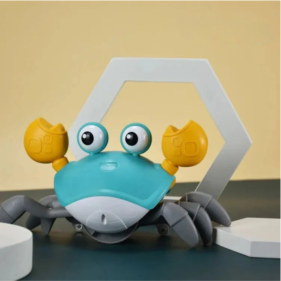 Jolly Crab: A vibrant, waterproof crab toy with obstacle-avoidance technology, interactive lights, and sounds, perfect for bath time and play.