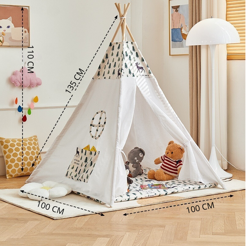 Teepee Play Tent for Kids - Stylish and Durable Tent with Whimsical Designs, Perfect for Indoor and Outdoor Play, Encourages Imaginative Adventures