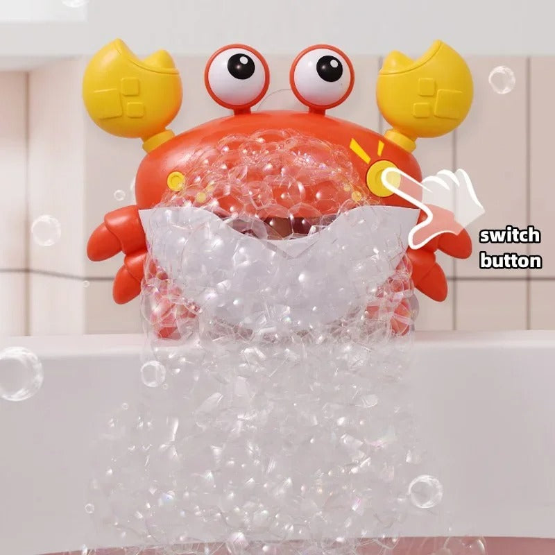 Bubbly Crab Bath Toy - Colorful Crab Creates Endless Bubbles with Safe Materials and Fun Tunes for Kids' Bath Time