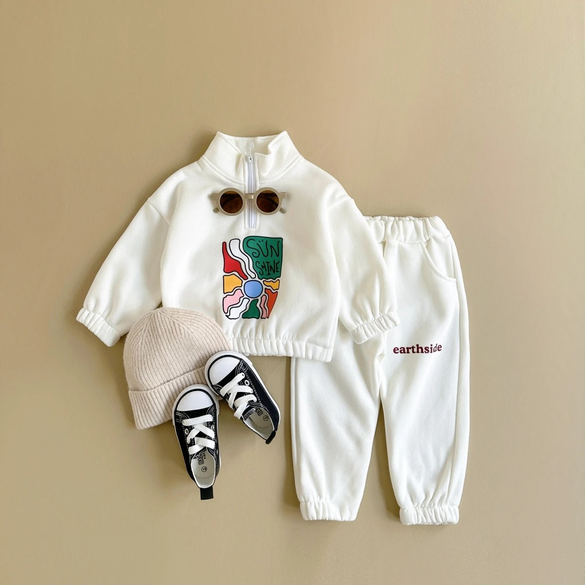 Sunshine Romper - Colorful zip-up top with matching pants for babies