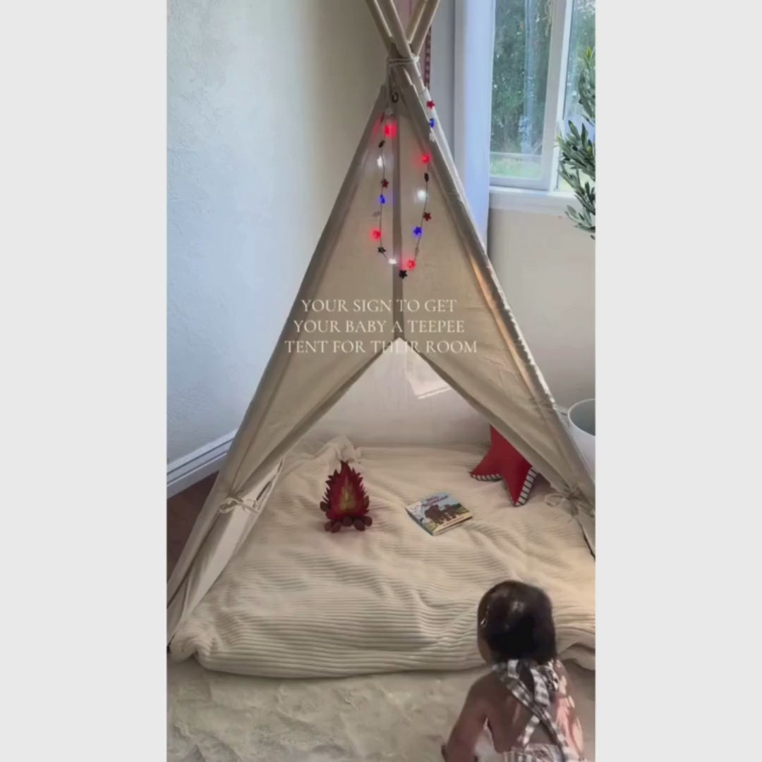 Teepee Play Tent for Kids - Stylish and Durable Tent with Whimsical Designs, Perfect for Indoor and Outdoor Play, Encourages Imaginative Adventures